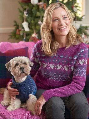 WoolOvers Woodland Squirrel Fairisle Lambswool Sweater S